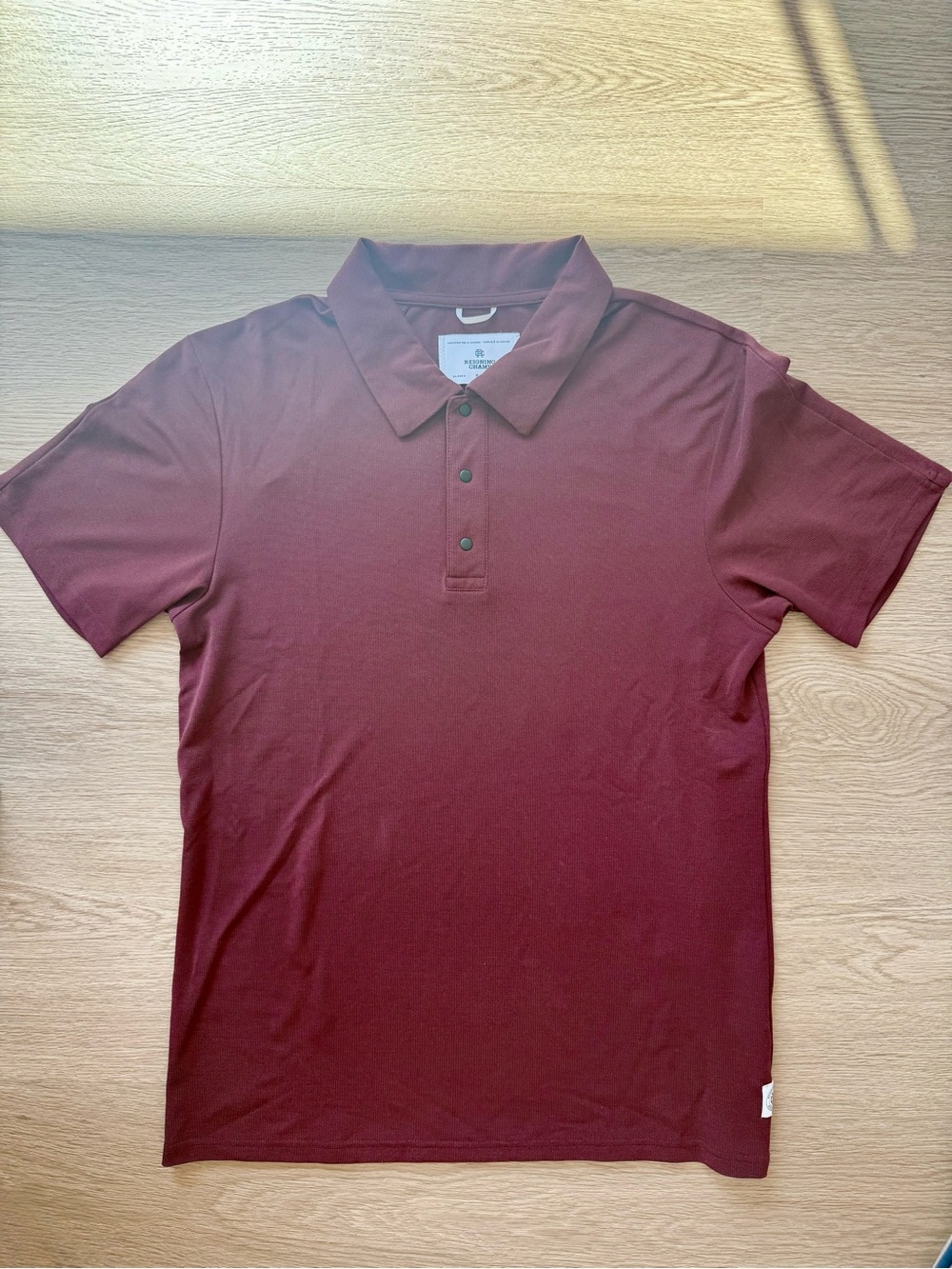 Reigning Champ Polartec Delta Polo Crimson Red Tech Shirt Men’s Size S
